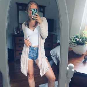 Target Light Pink Long Cardigan With Pockets